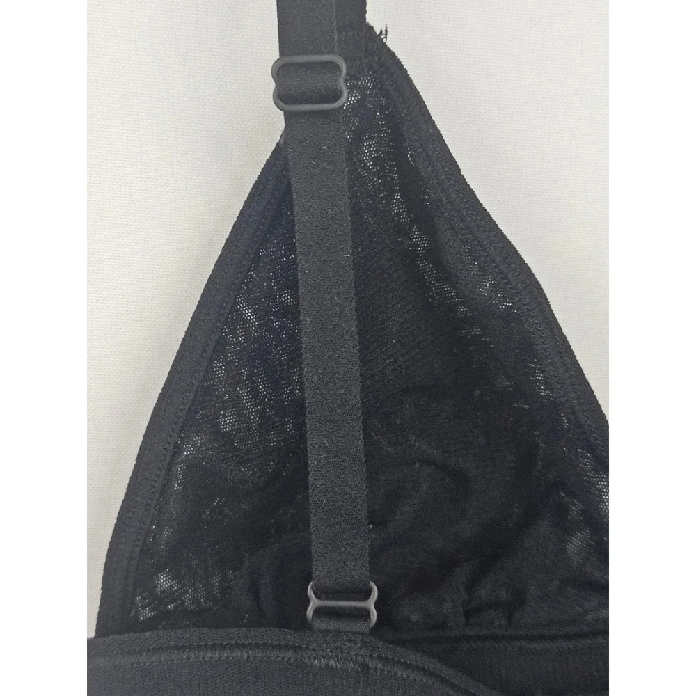 SKIMS Summer Mesh Triangle Bralette Onyx Black Sheer Bra XXS SN-BR-0712 - Picture 7 of 9